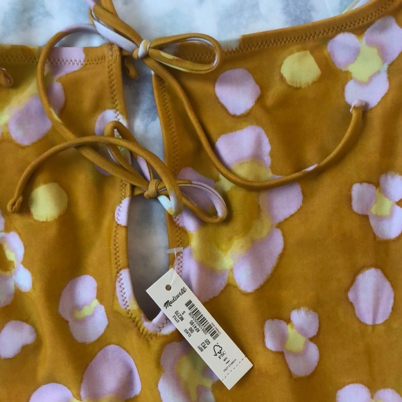 Madewell Small Swimsuit Second Wave Tie-Front Watercolor Floral One-Pie… - Picture 4 of 9